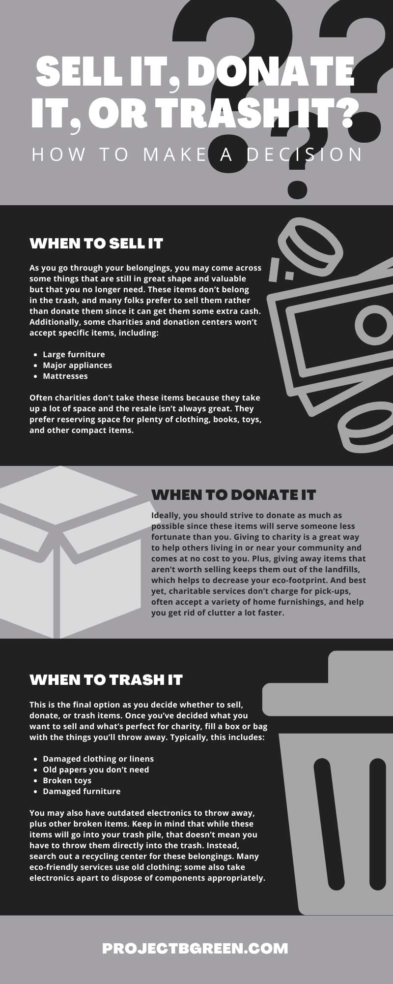 Sell It, Donate It, or Trash It? How To Make a Decision